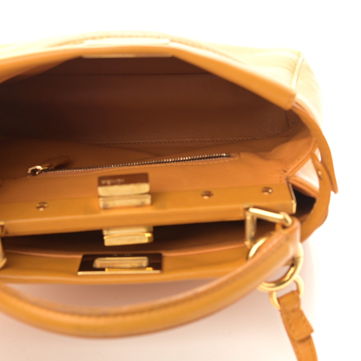 Nappa Mini Peekaboo Iconic Satchel Giallo Syrup