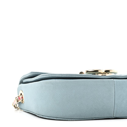 Chanel Grained Calfskin Quilted Small Cuba Top Handle Flap Blue 9 of 13