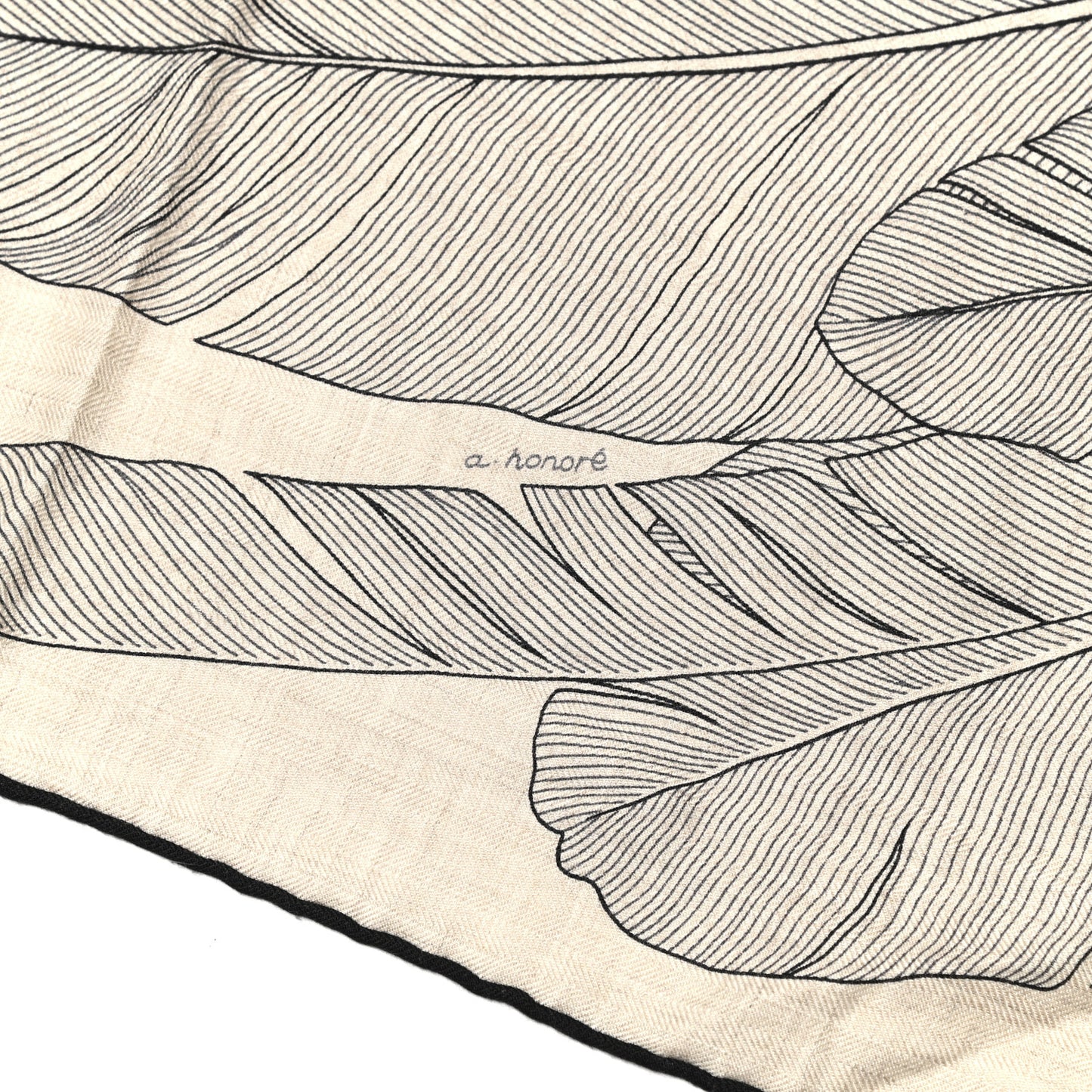 Cashmere Silk Plumes En Fete Shawl 140 Naturel Black