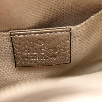 Gucci Metallic Pebbled Calfskin Mini Soho Chain Bag Golden Beige 6 of 10