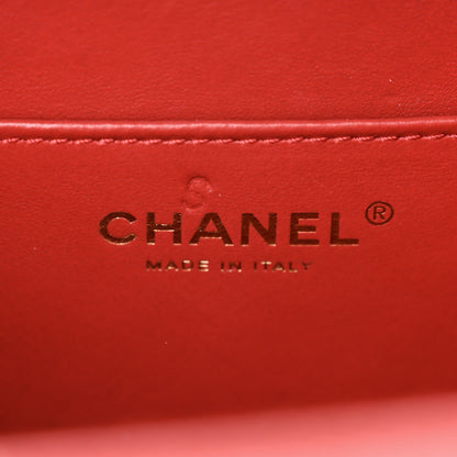 Chanel Goatskin Quilted Chain CC North South Filigree Vanity Case Red 6 of 11
