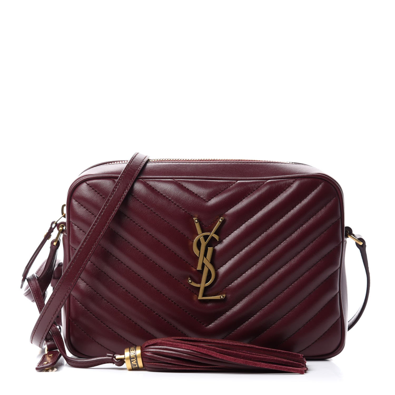 Saint Laurent Calfskin Matelasse Monogram Lou Camera Bag Dark Rouge 1 of 10