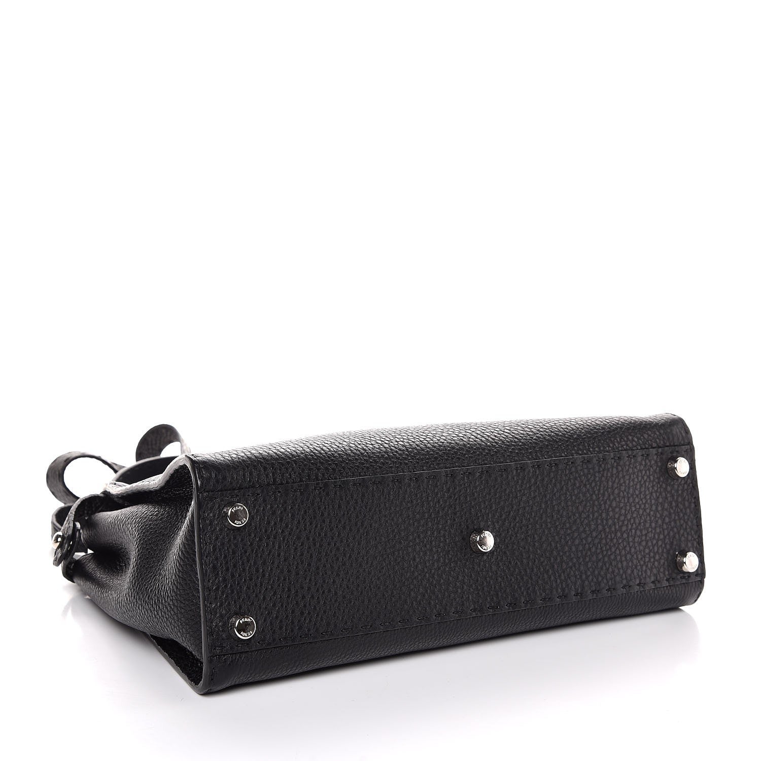 Fendi Cuoio Romano Selleria Bi-Color Medium Peekaboo Iconic Satchel Black Mou 5 of 9