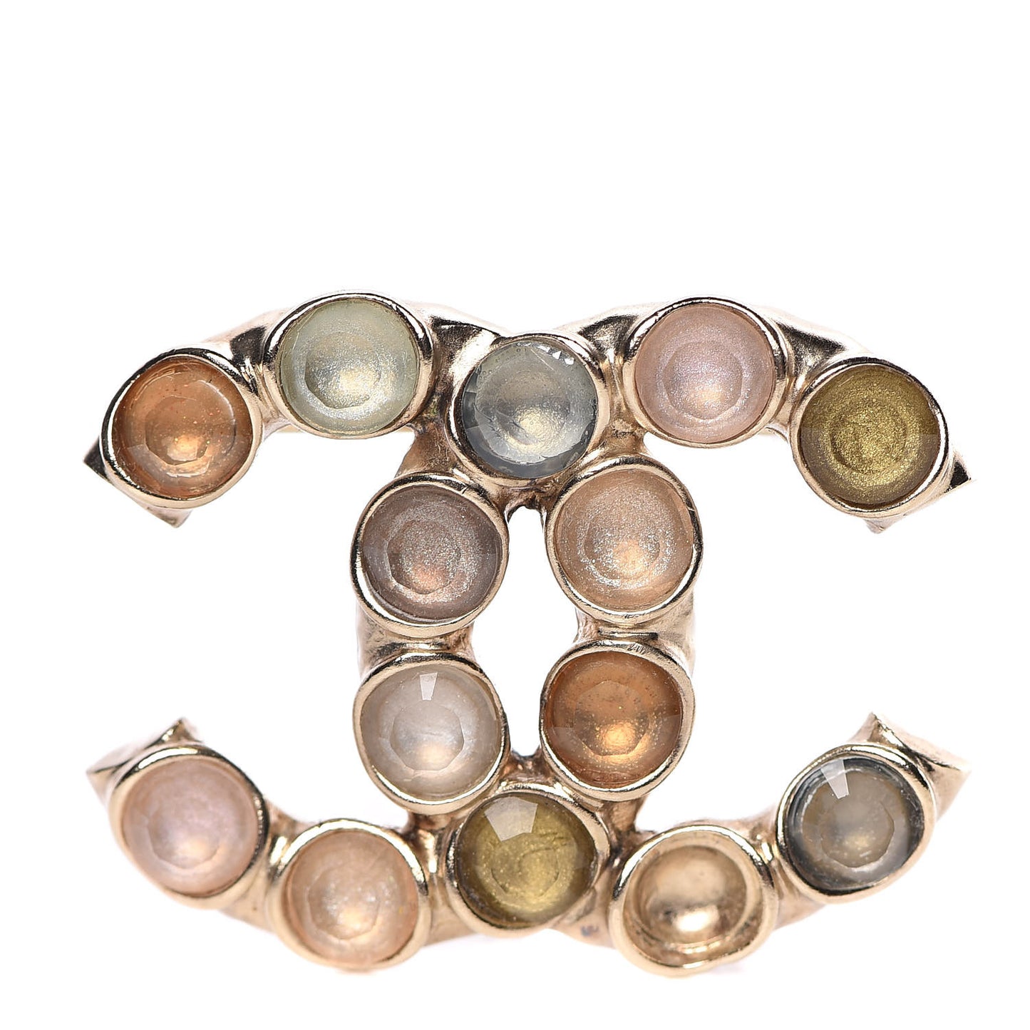 Resin CC Brooch Gold