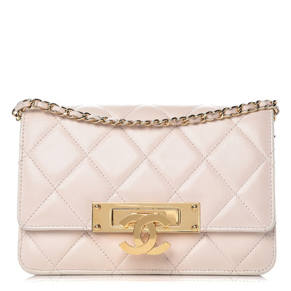 Chanel Lambskin Quilted Golden Class Wallet on Chain WOC Light Pink 1 of 13