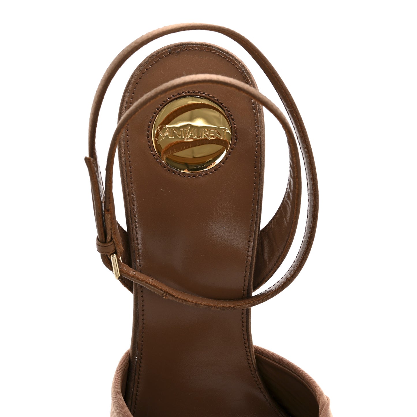 Mesh Calfskin Ruched Lola Sandals 39 Dark Cappuccino