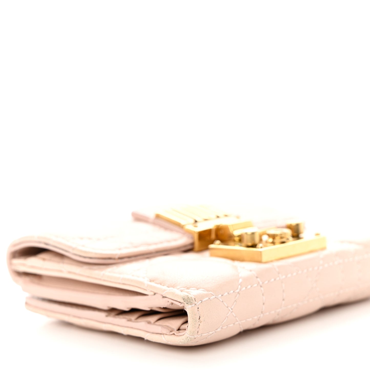 Lambskin Cannage Dioraddict Flap Wallet Rose Poudre