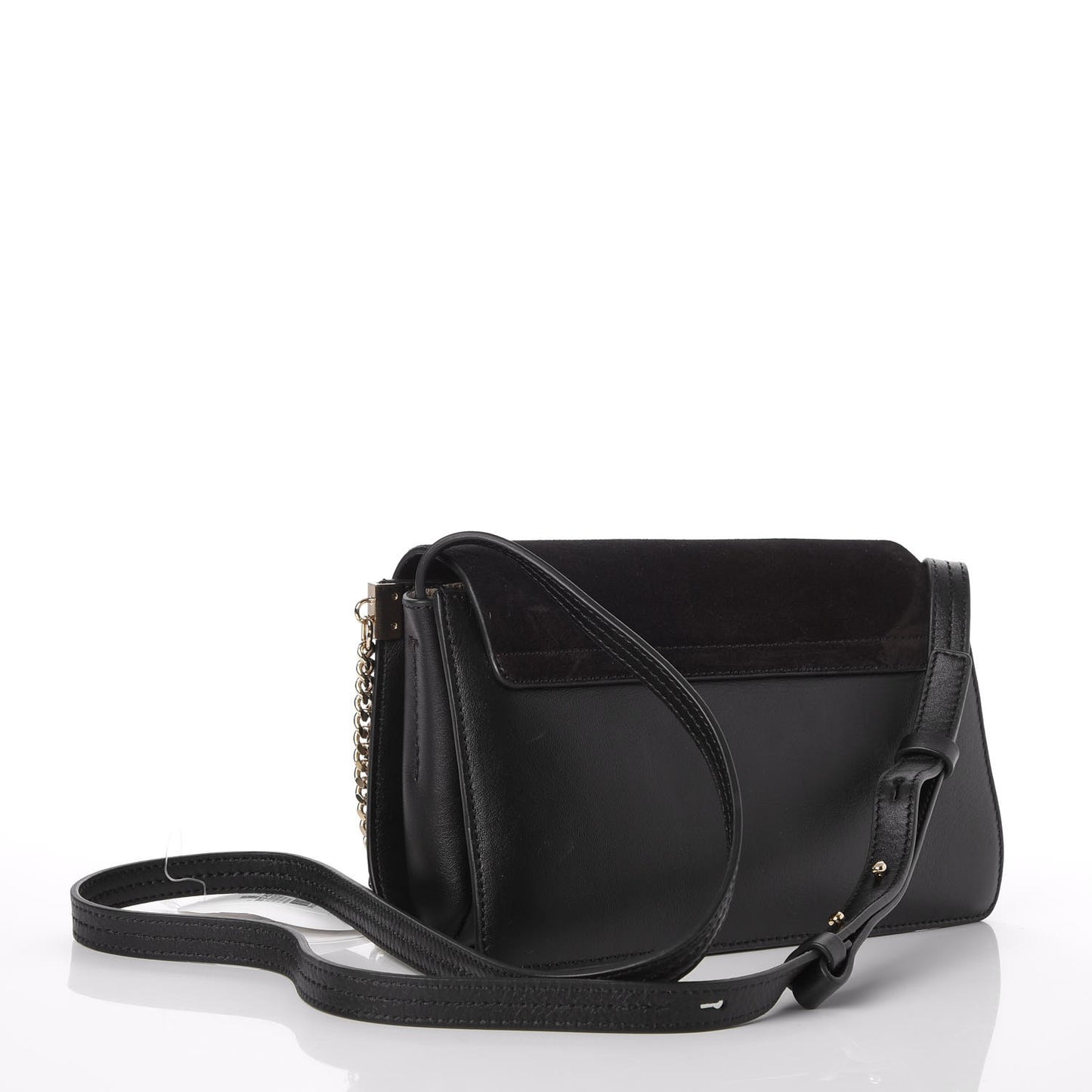 Suede Calfskin Small Faye Shoulder Bag Black