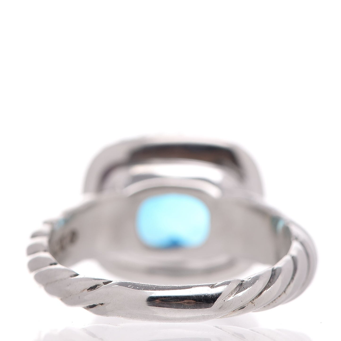 Sterling Silver Diamond Blue Topaz 10mm Noblesse Ring 52 6
