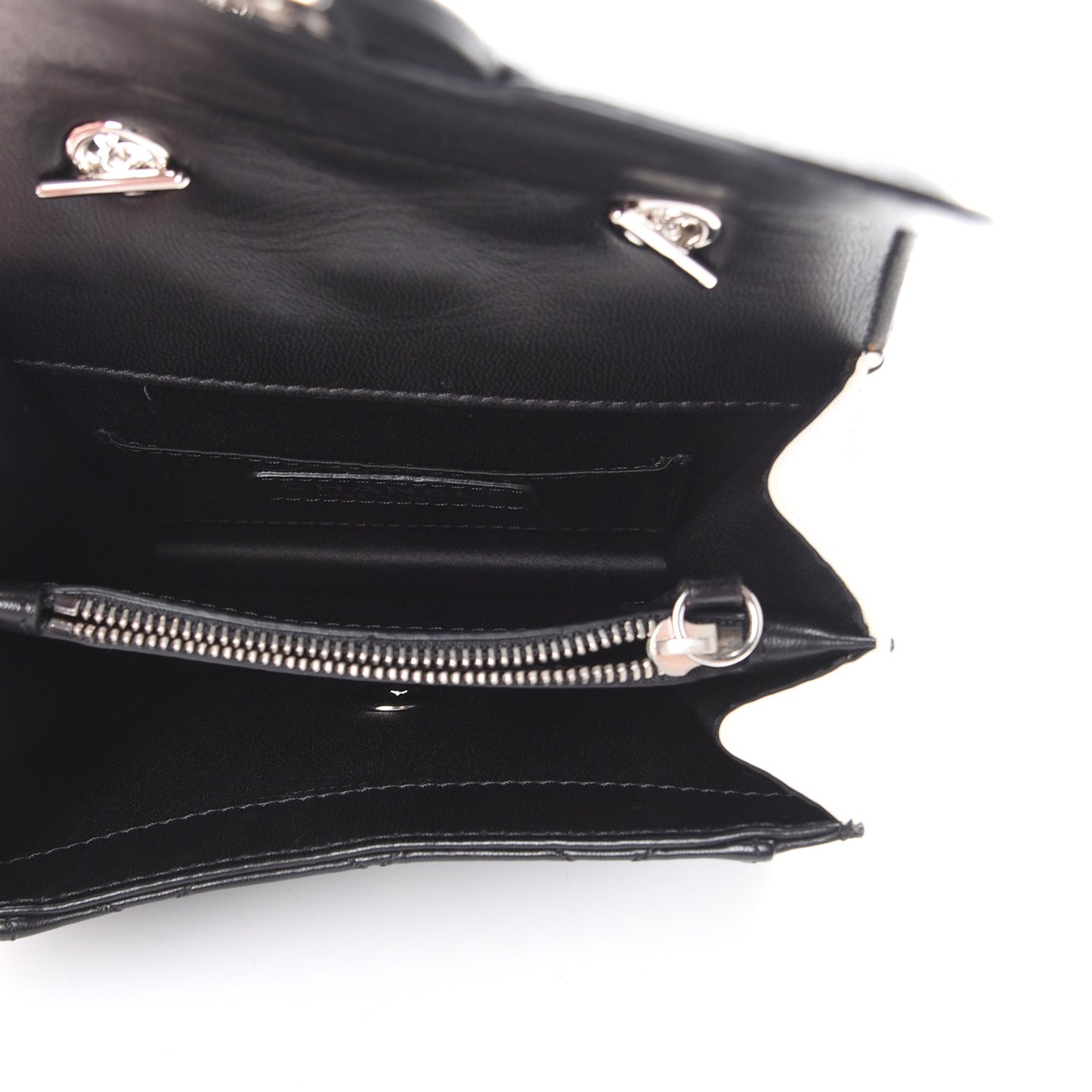Lambskin Quilted Mini Graphic Flap Bag Black White