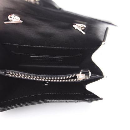 Chanel Lambskin Quilted Mini Graphic Flap Bag Black White 4 of 9