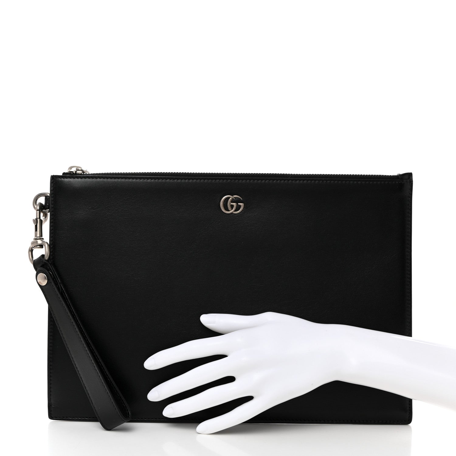 Gucci Calfskin GG Marmont Zip Pouch Black 2 of 7