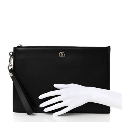 Gucci Calfskin GG Marmont Zip Pouch Black 2 of 7
