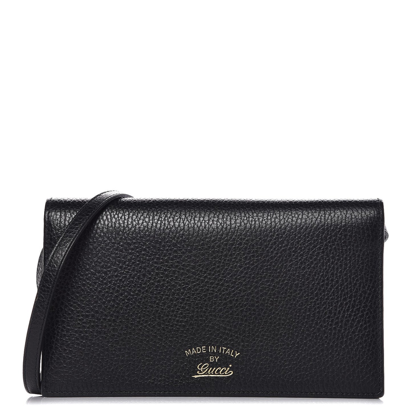 Dollar Calfskin Mini Swing Wallet Bag Black