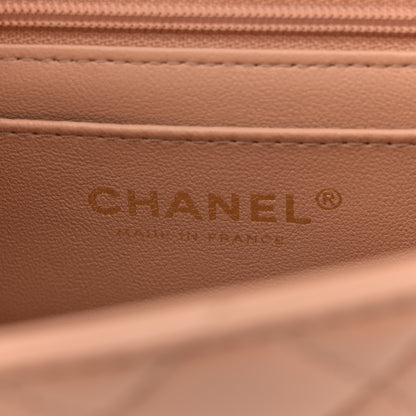 Chanel Lambskin Quilted Mini Top Handle Rectangular Flap Beige 6 of 13