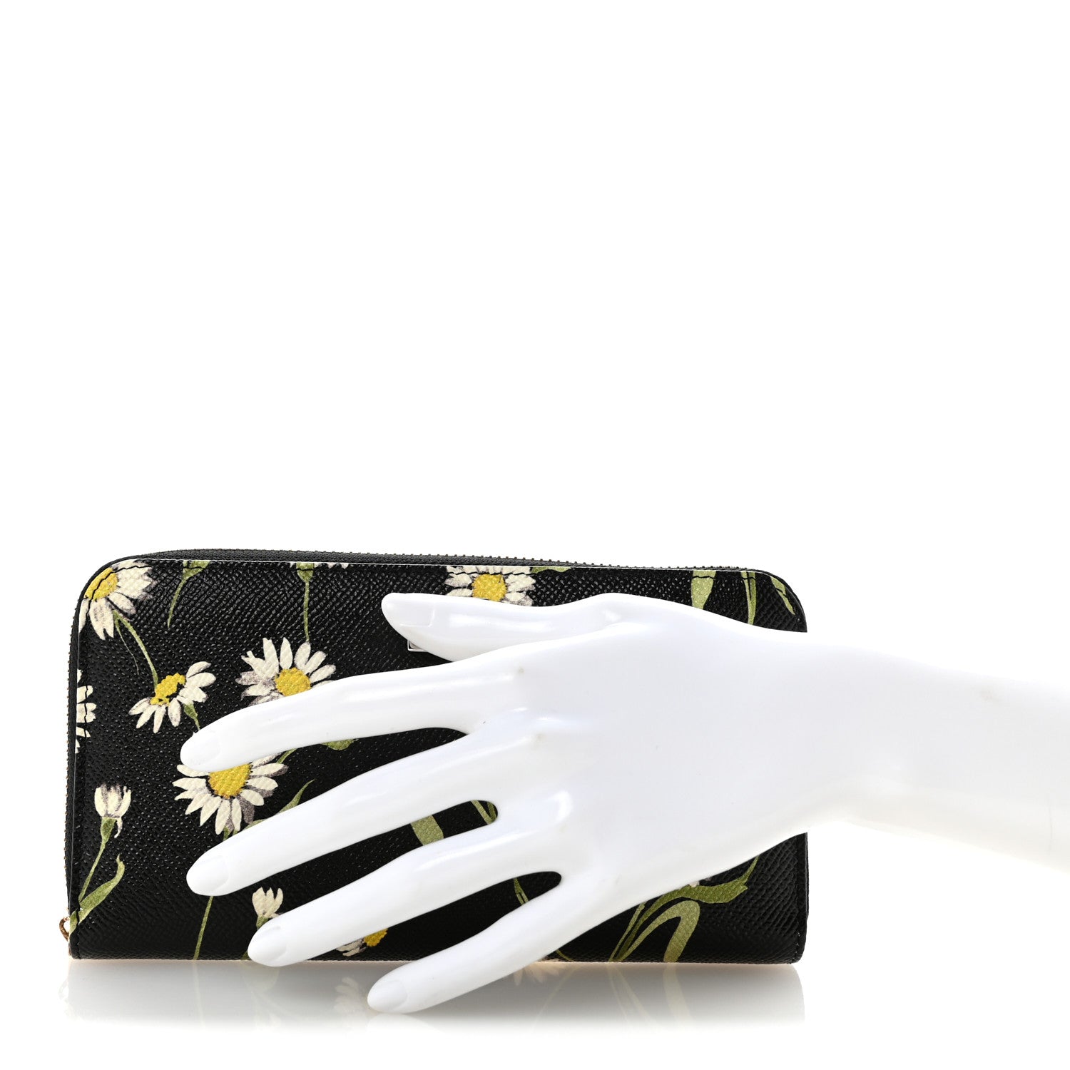 Dolce & Gabbana Dauphine Daisy Print Zip Around Wallet Black 2 of 7