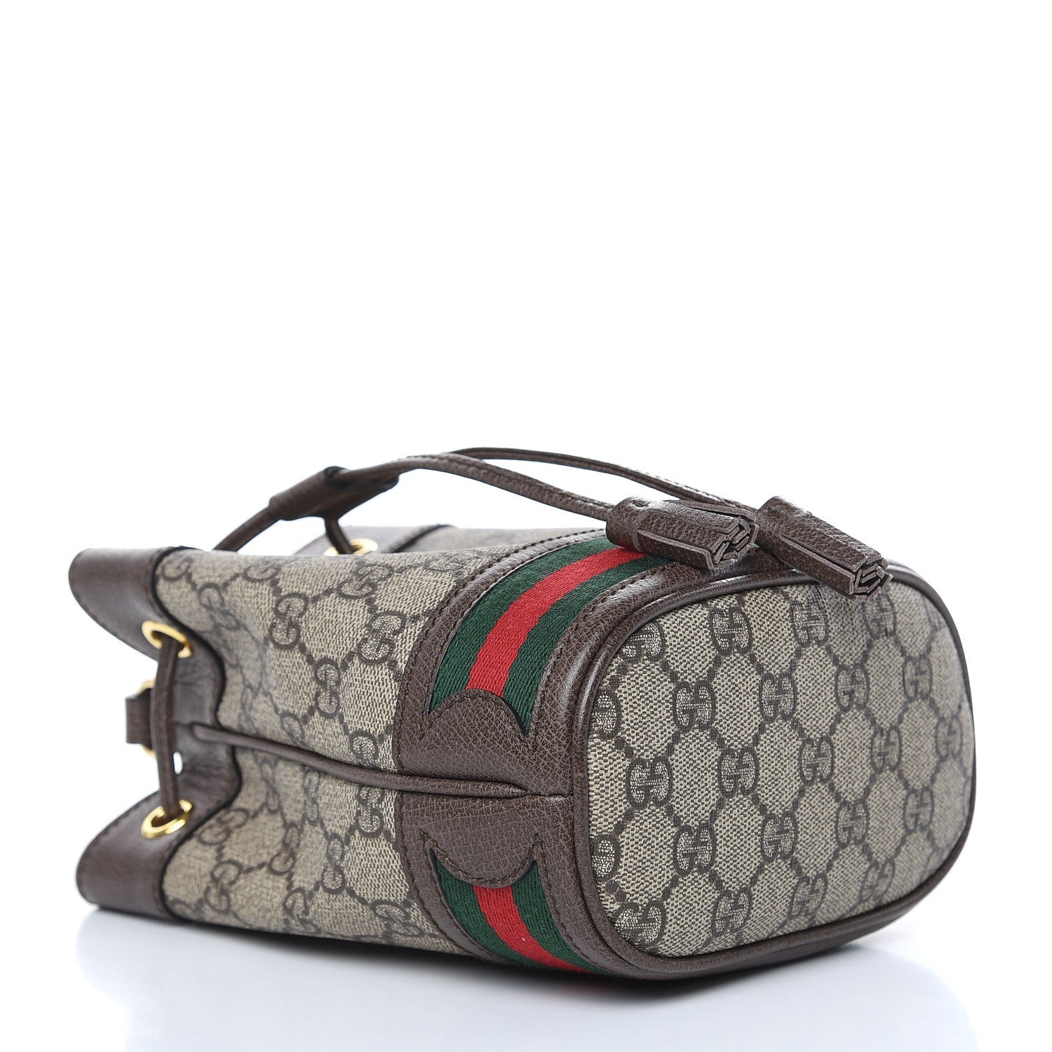 Gucci GG Supreme Monogram Web Mini Ophidia Bucket Bag Brown 4 of 10