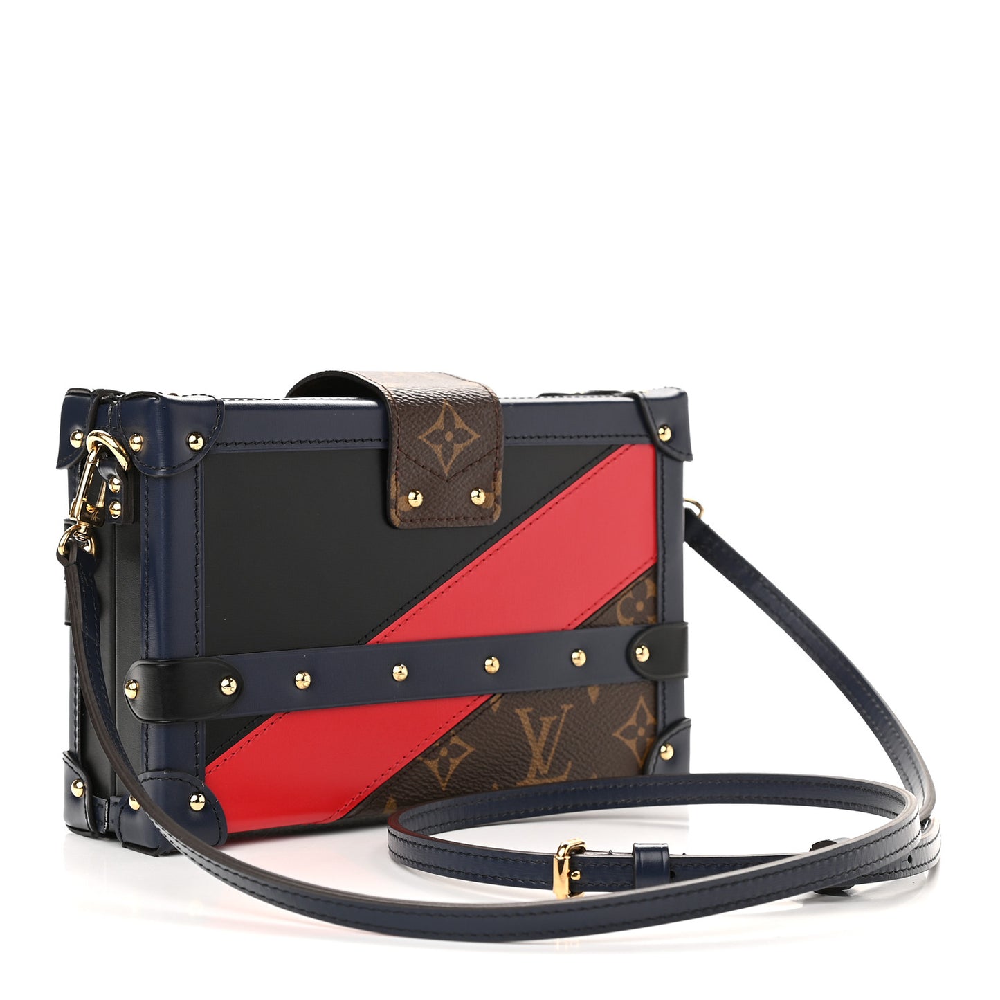 Monogram Malletage Print Petite Malle Marine Rouge