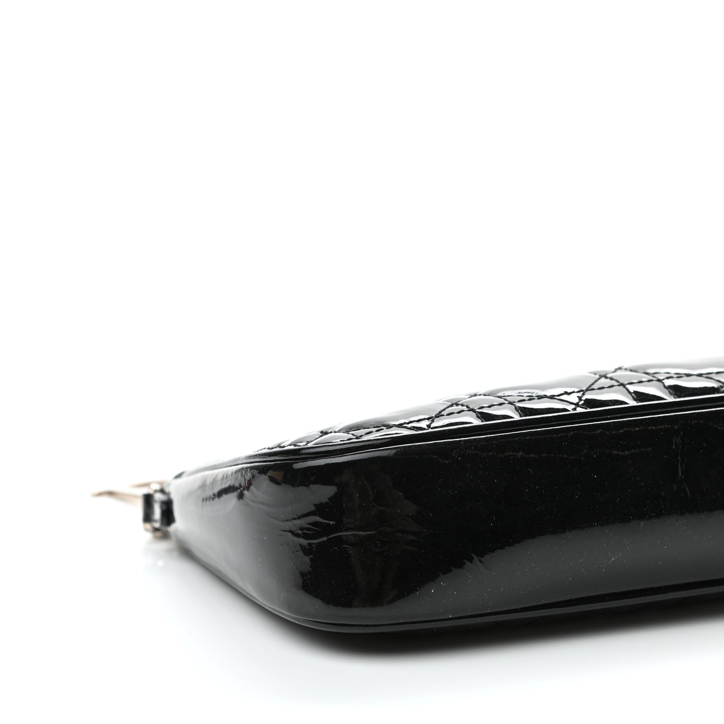 Patent Cannage Chain Pouch Black