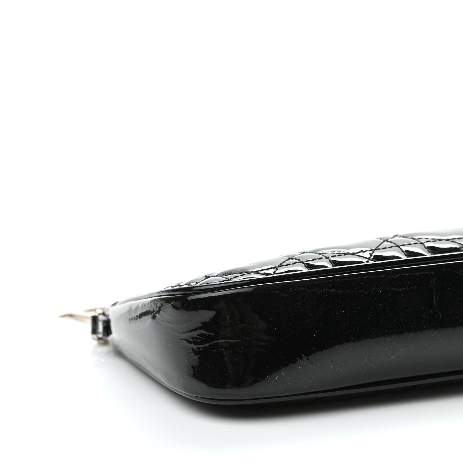 Christian Dior Patent Cannage Chain Pouch Black 9 of 10