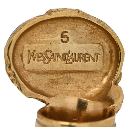 Saint Laurent Glass Cabochon Gold Arty Ovale Ring 5 Black 4 of 4
