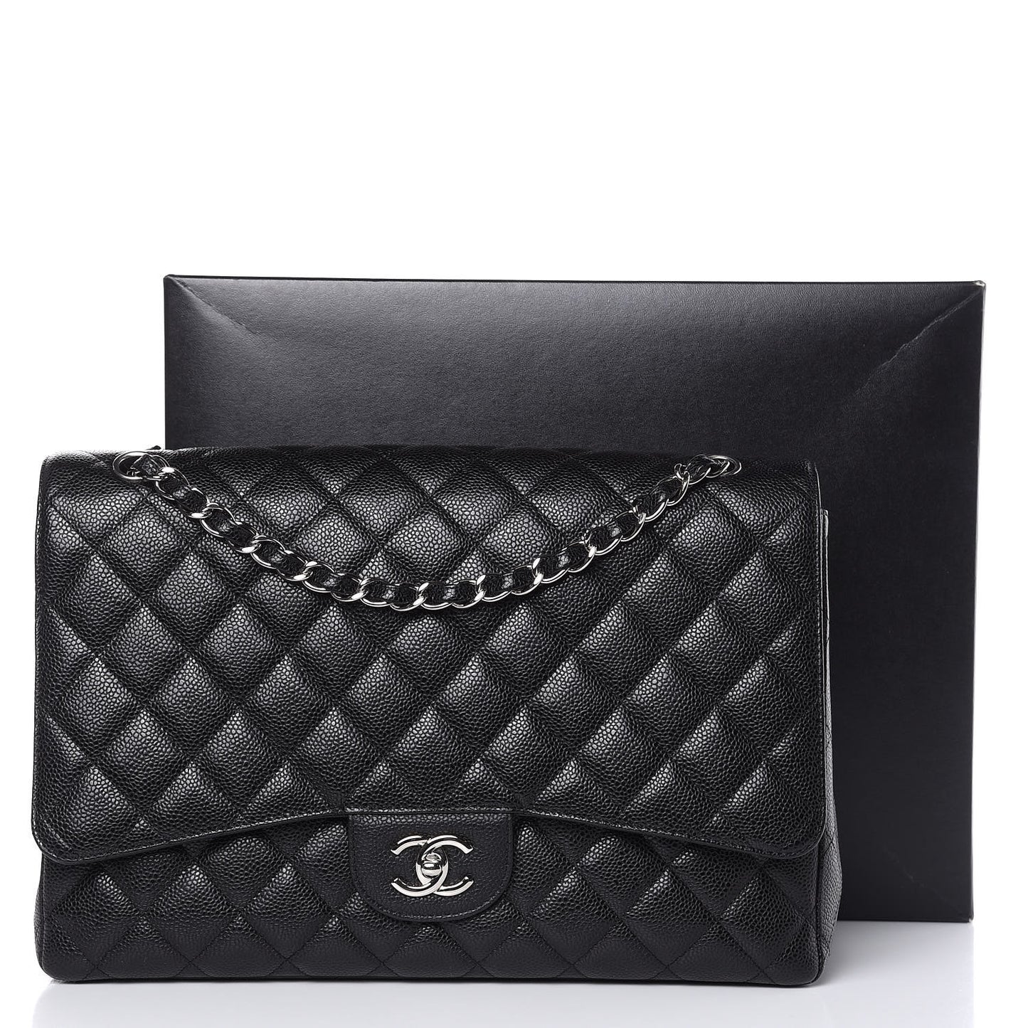 Caviar Quilted Maxi Single Flap Black