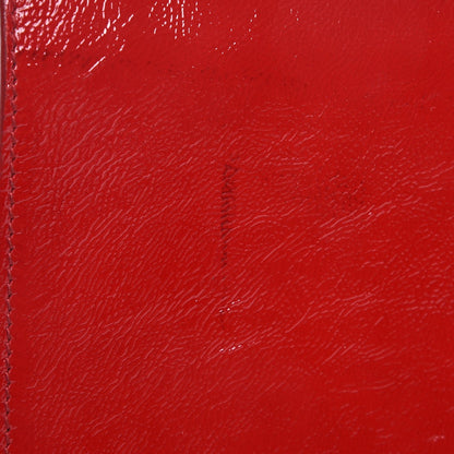 Saint Laurent Textured Patent Large Belle De Jour Clutch Red 10 of 11