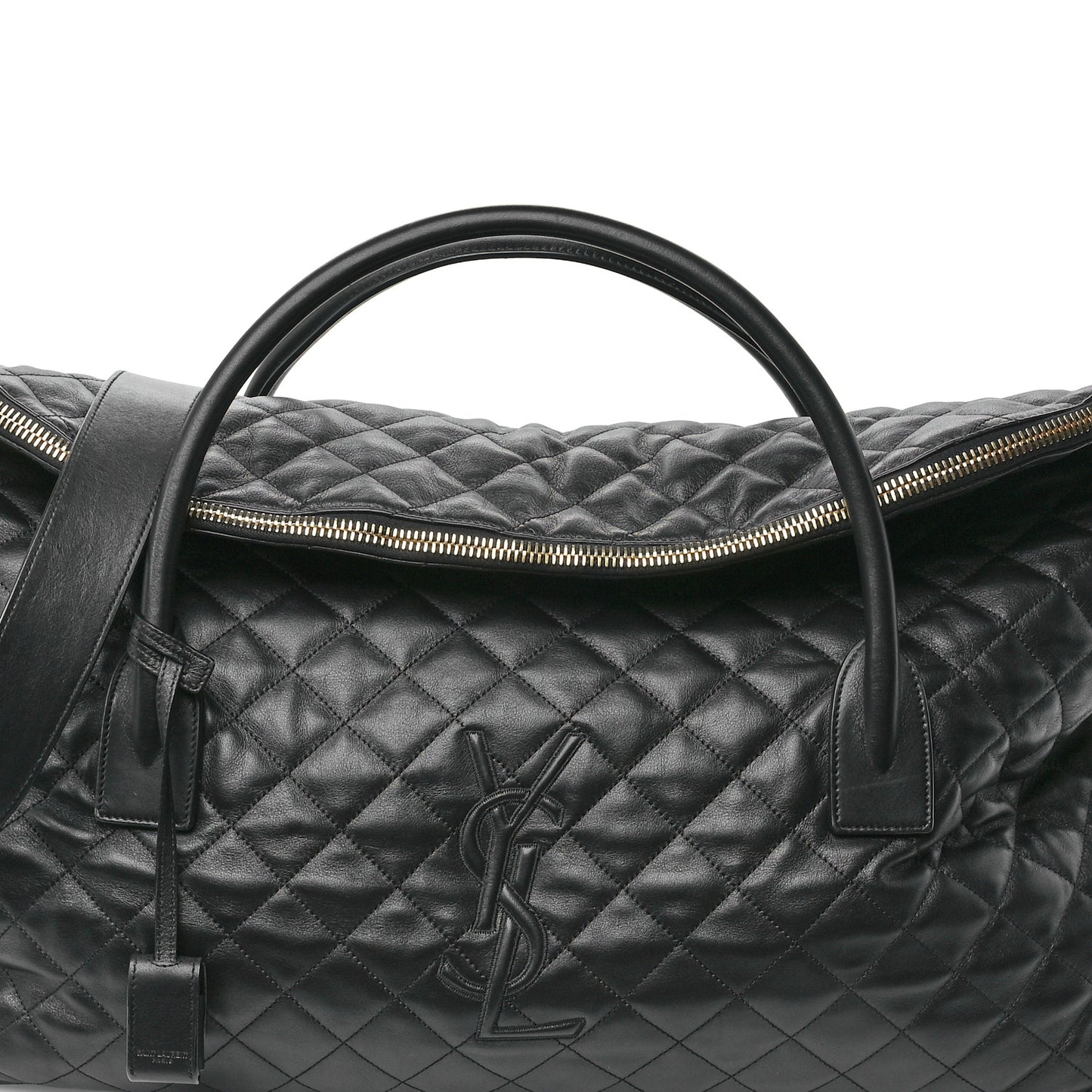 Calfskin Quilted ES Giant Travel Bag Black