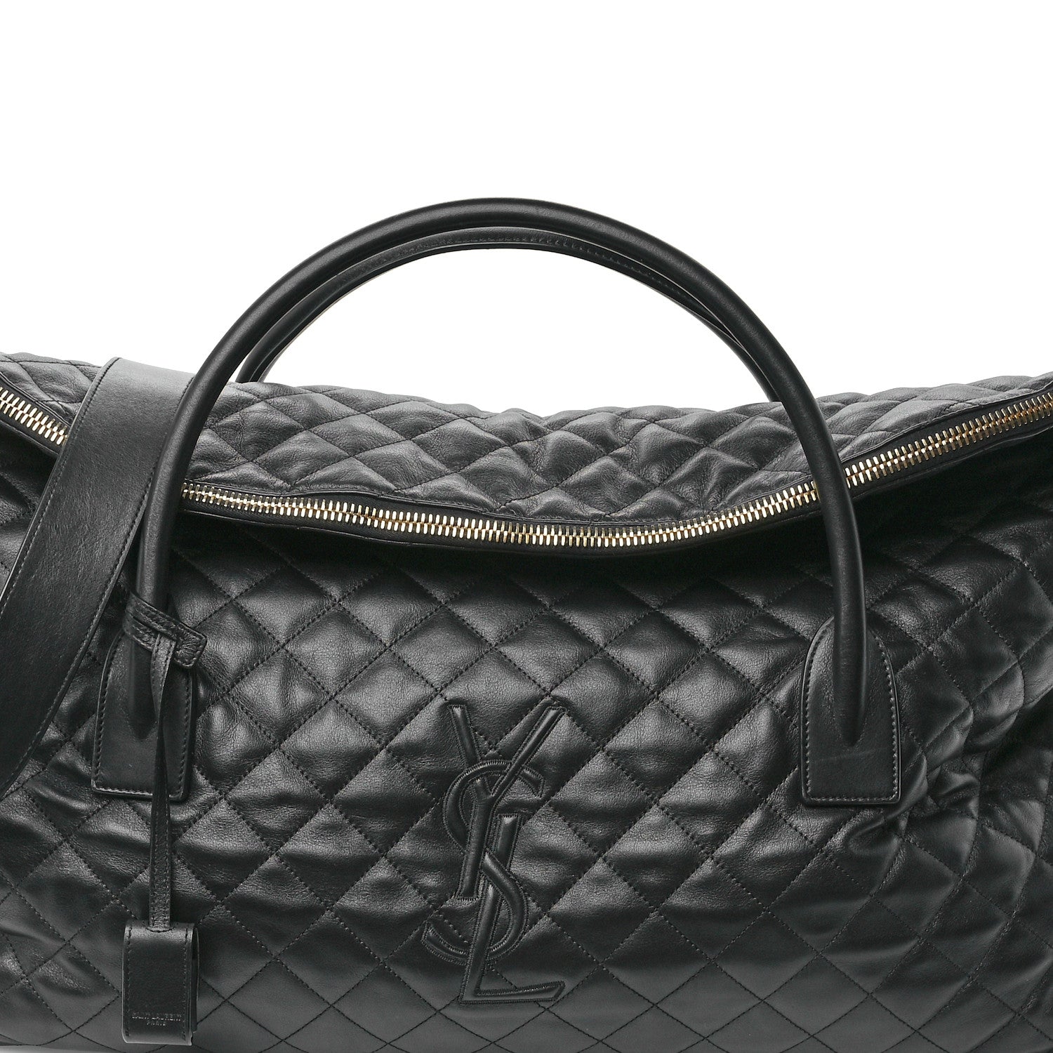 Saint Laurent Calfskin Quilted ES Giant Travel Bag Black 7 of 11
