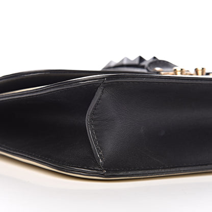 Valentino Garavani Vitello Medium Glam Lock Rockstud Flap Black Light Ivory 12 of 13