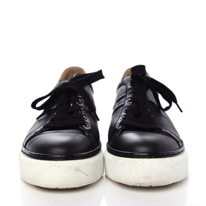 Hermes Calfskin Polo Sneakers 36.5 Black White 2 of 10