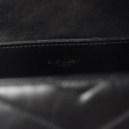 Saint Laurent Calfskin Y Quilted Monogram Medium Loulou Chain Satchel Black 10 of 12