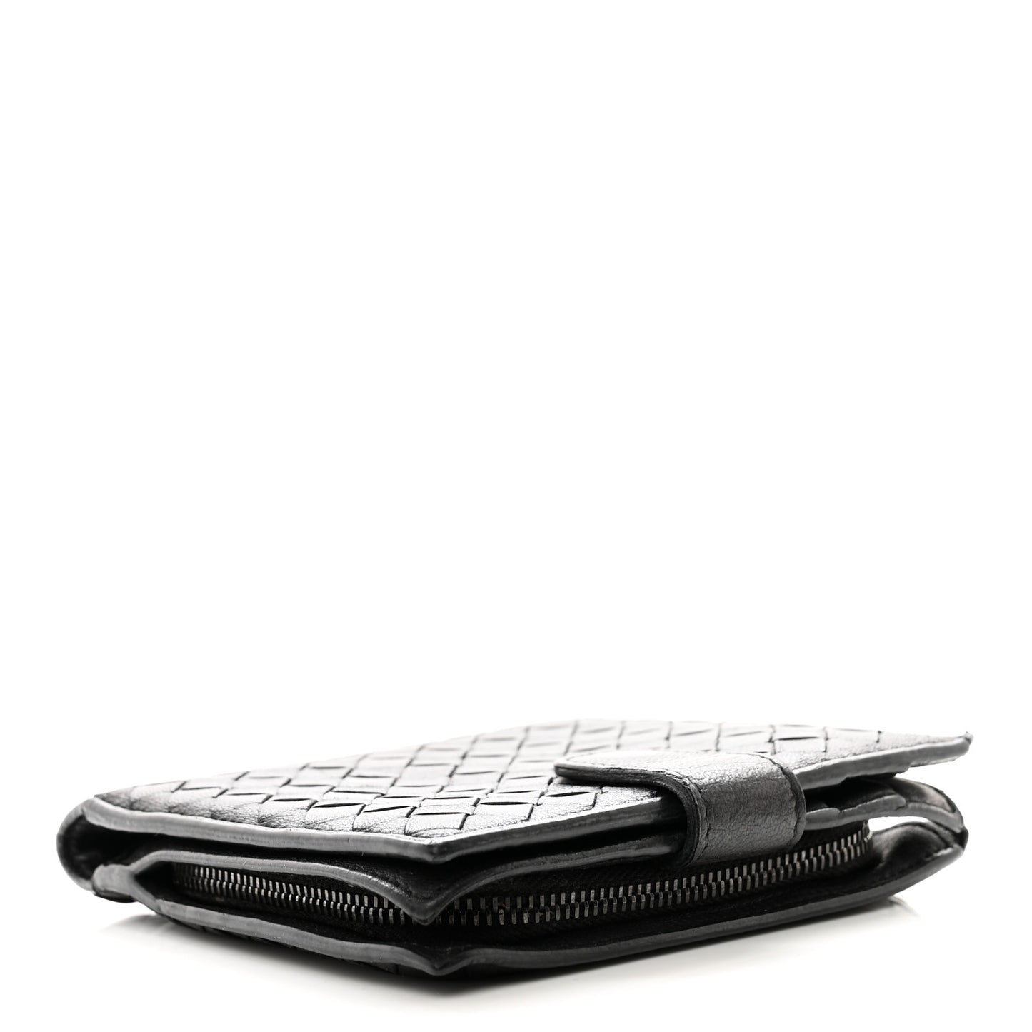 Nappa Intrecciato Snap Wallet Black