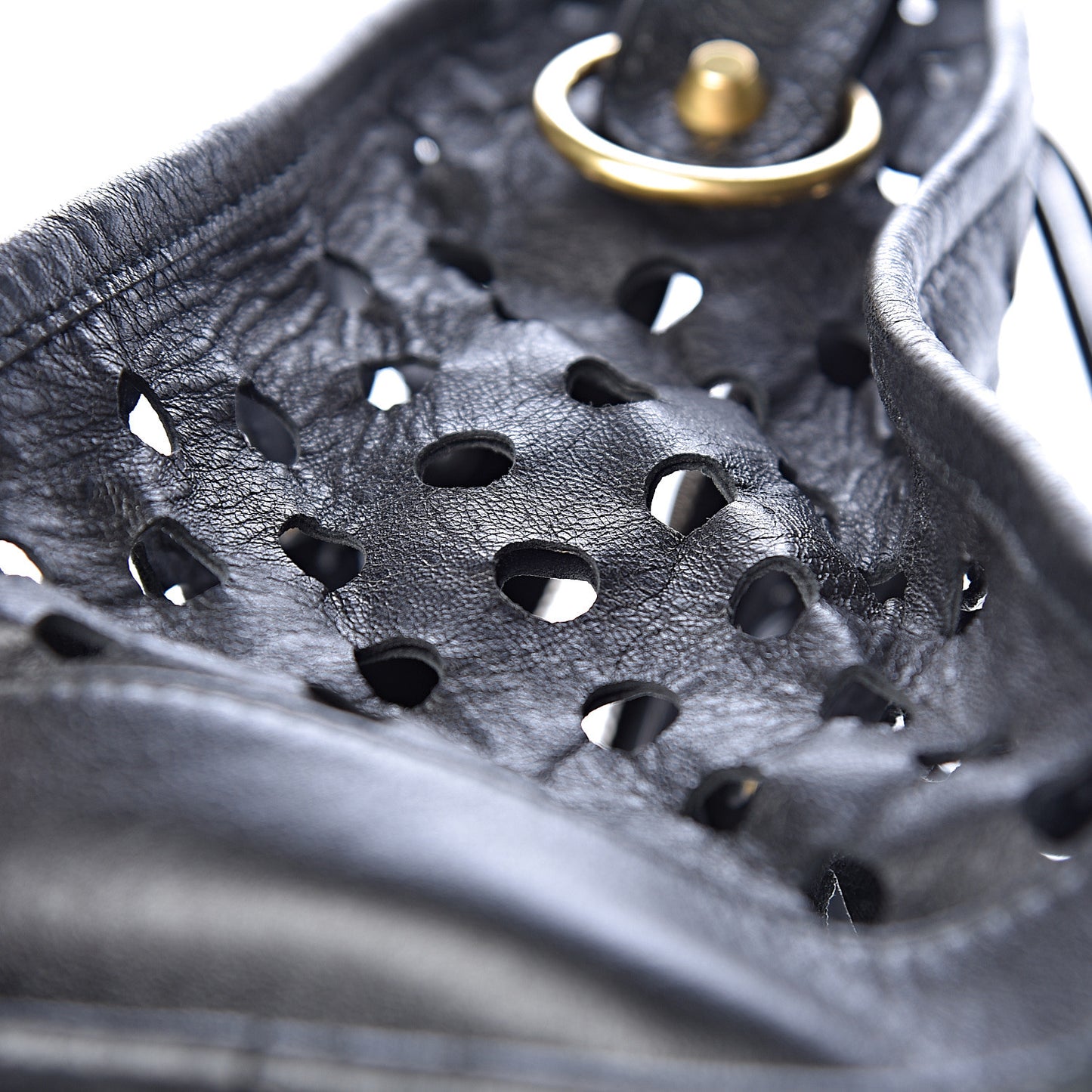 Agneau Classic Hardware Perforated Dot City Black