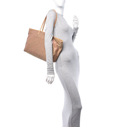 Fendi Metallic Lurex Zucca Medium Roll Tote Arancio 2 of 12