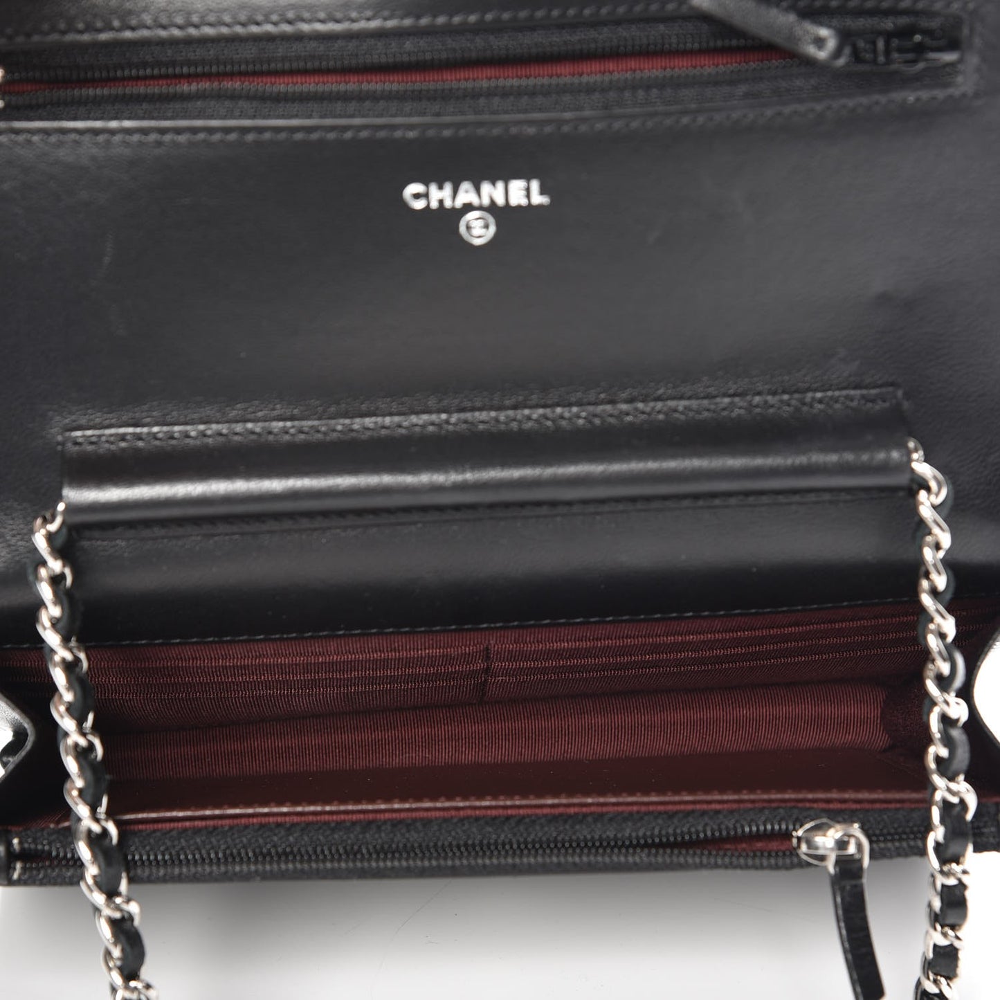 Lambskin Quilted Wallet On Chain WOC Black