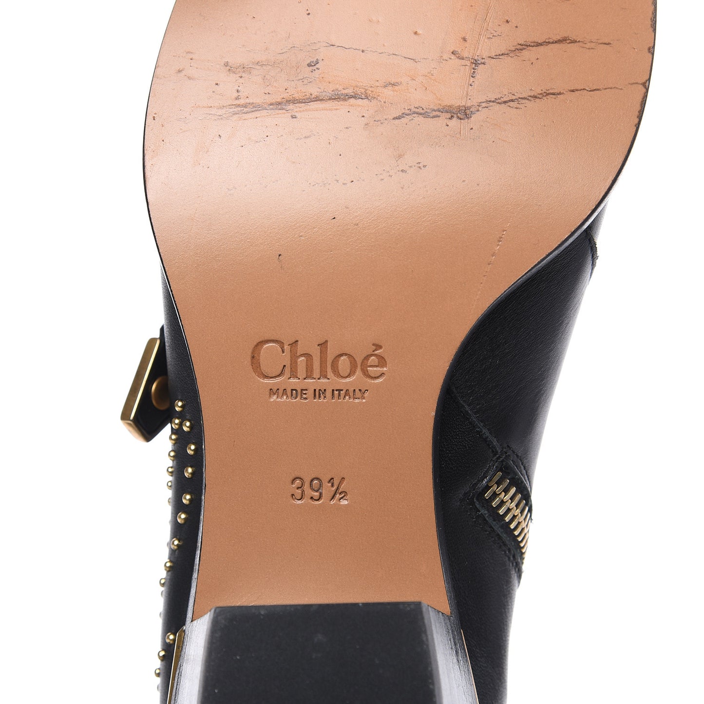Nappa Sheepskin Studded Susanna Ankle Boots 39.5 Black