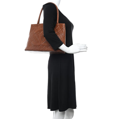 Chanel Lambskin Quilted Medallion Tote Brown 3 of 13