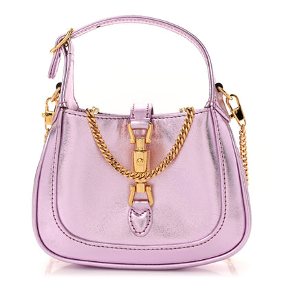 Gucci Laminated Nappa Nano Jackie 1961 Hobo Metallic Pink 1 of 11