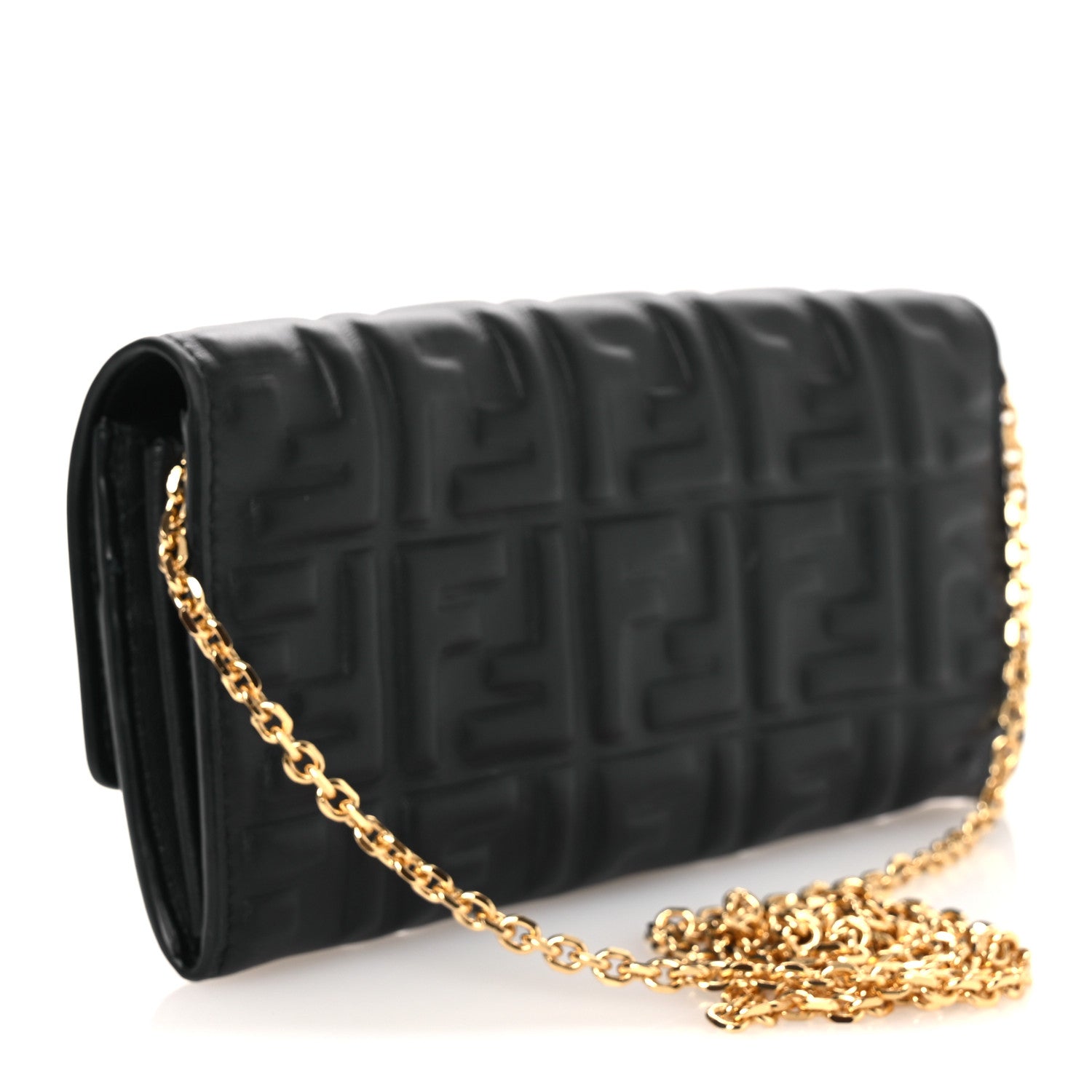 Fendi Nappa Matisse FF Embossed Continental Wallet Black 3 of 12