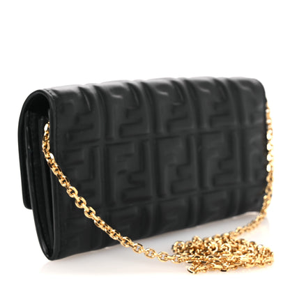 Fendi Nappa Matisse FF Embossed Continental Wallet Black 3 of 12