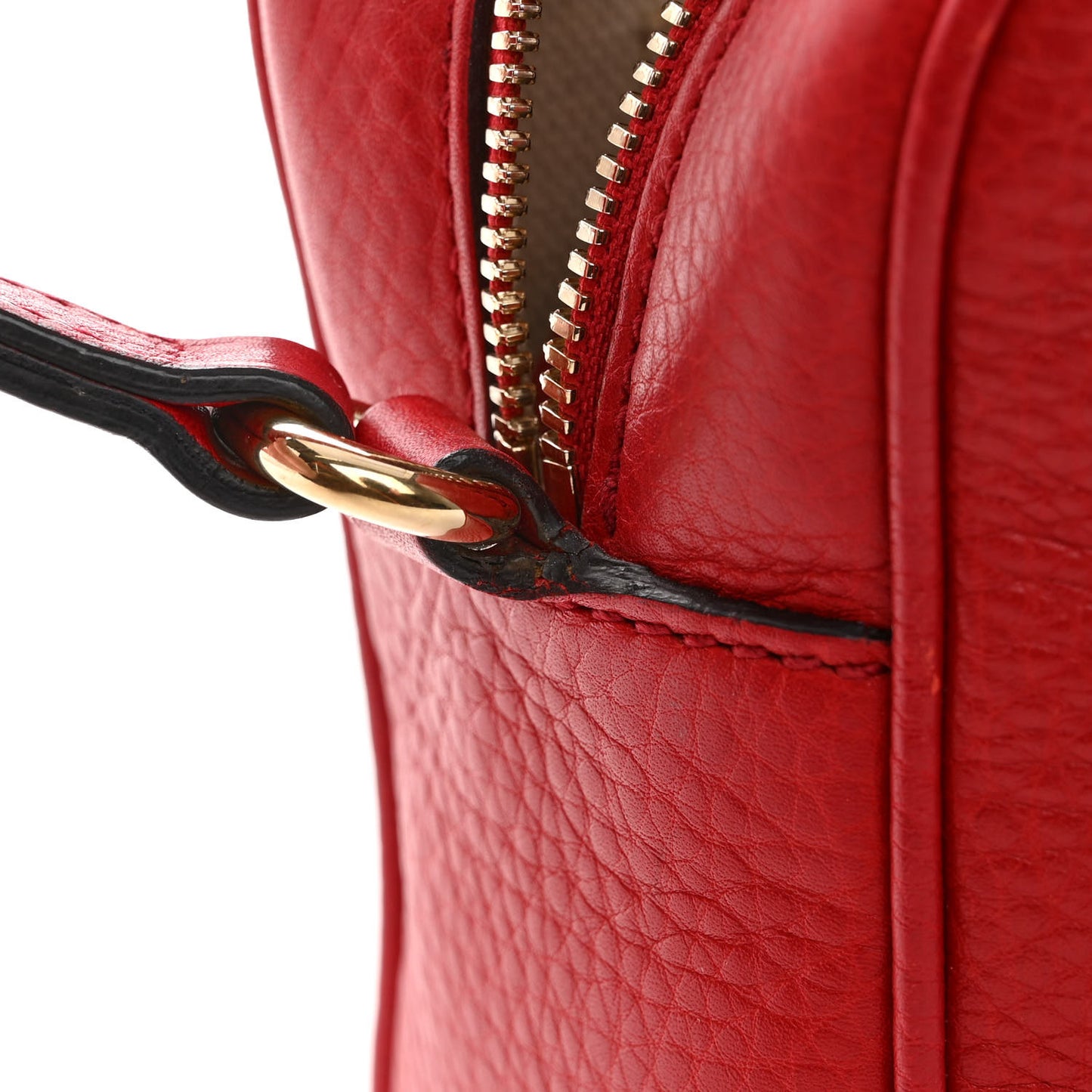 Pebbled Calfskin Small Soho Disco Bag Tabasco Red