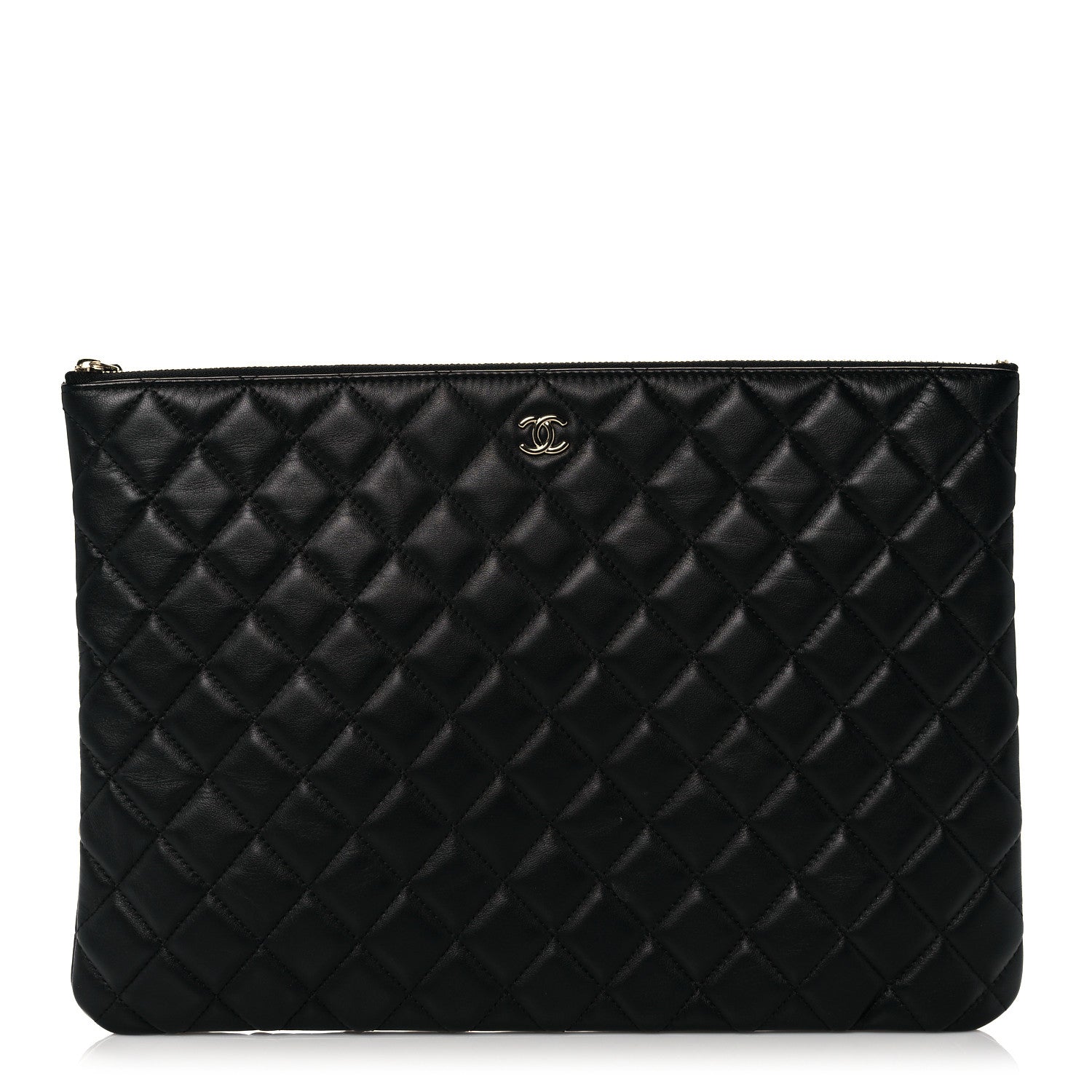 Chanel Lambskin Quilted Large Cosmetic Case Black 1 of 11