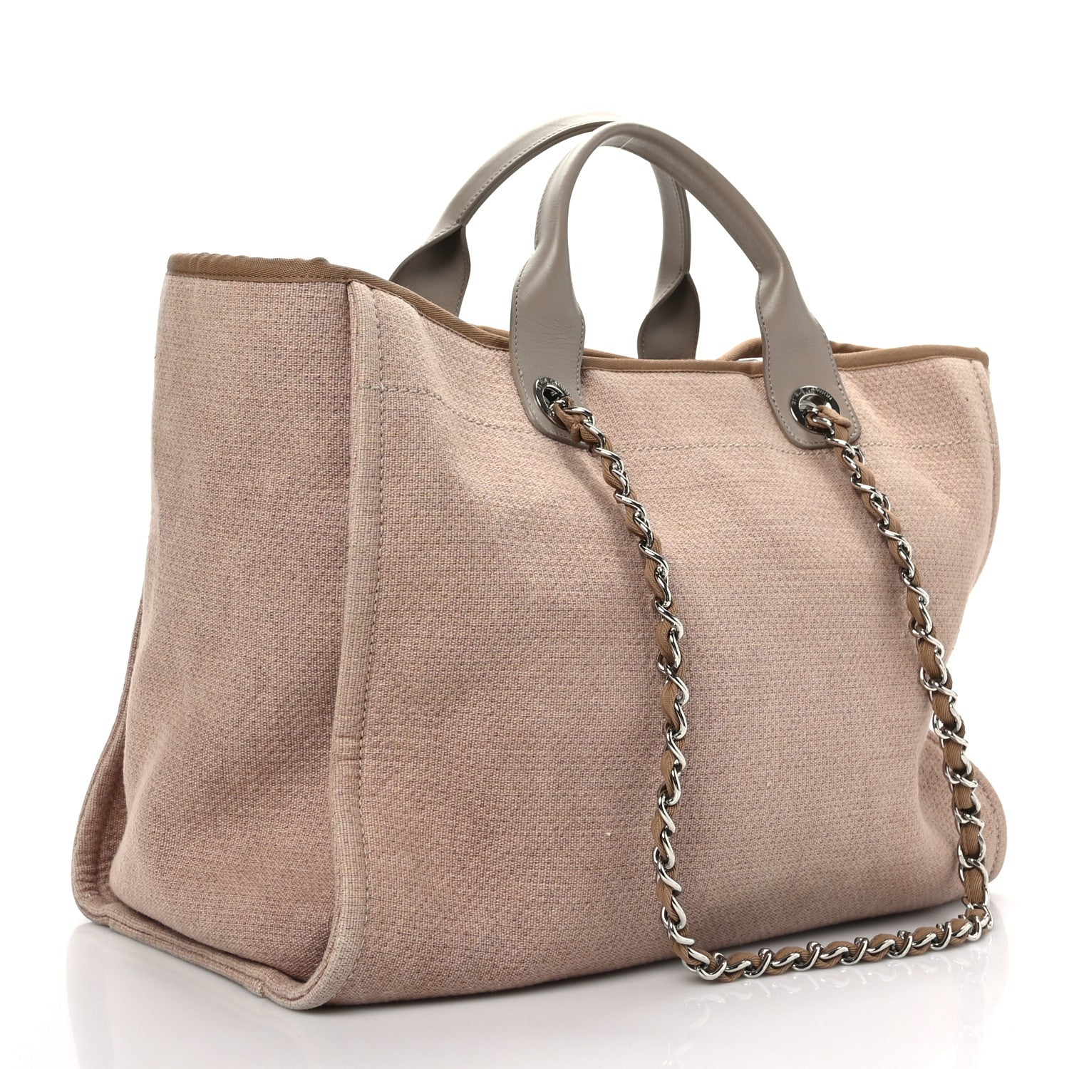 Chanel Canvas Large Deauville Tote Ecru 2 of 10