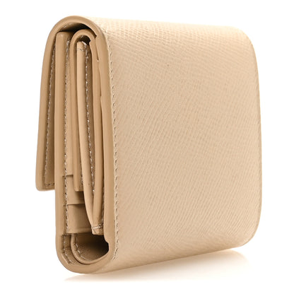 Celine Grained Calfskin Small Tri-Fold Wallet Beige 3 of 9
