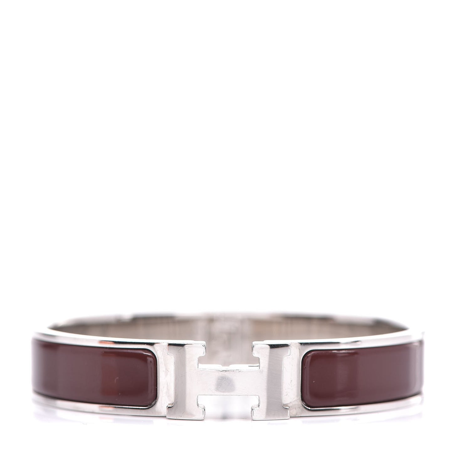 Enamel Narrow Clic Clac H Bracelet PM Burgundy