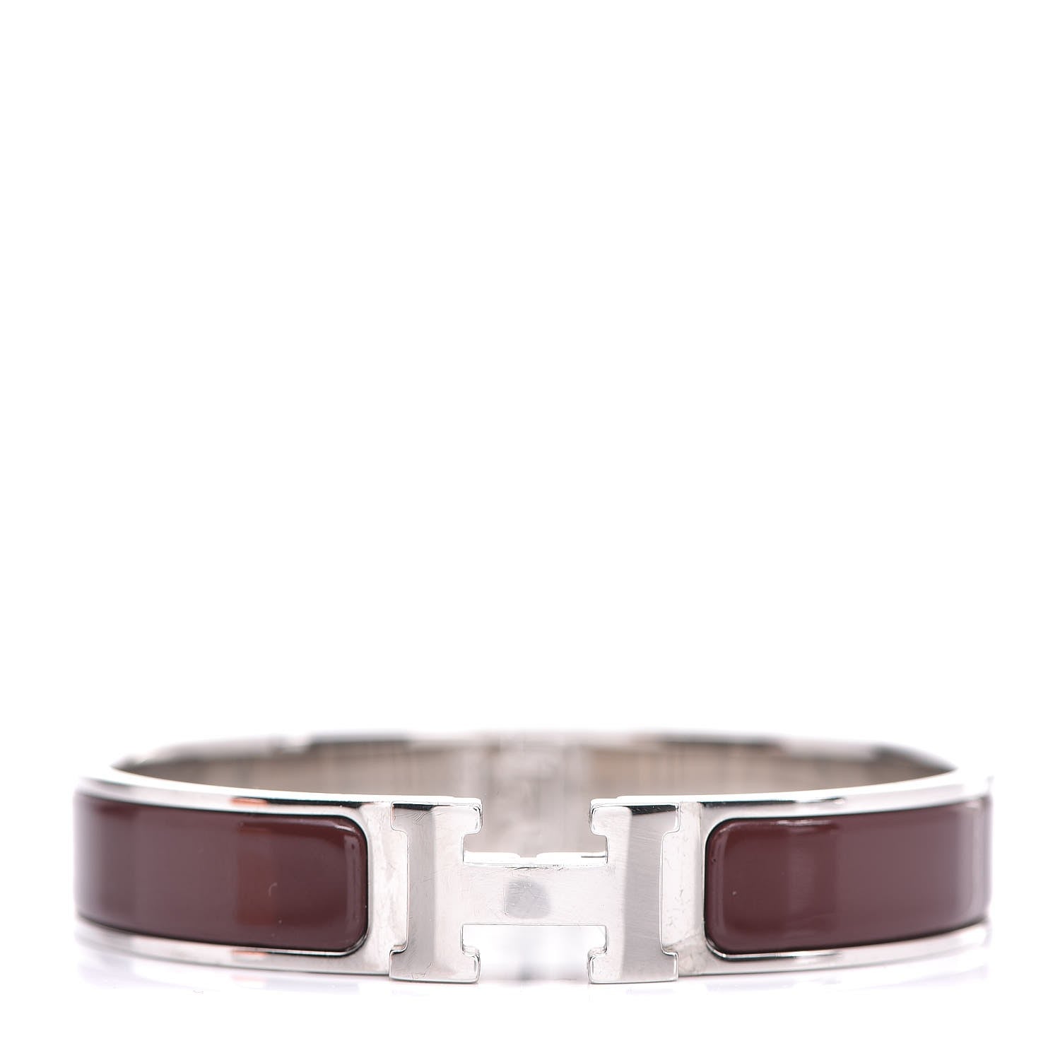 Hermes Enamel Narrow Clic Clac H Bracelet PM Burgundy 1 of 6