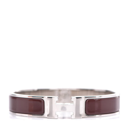 Hermes Enamel Narrow Clic Clac H Bracelet PM Burgundy 1 of 6