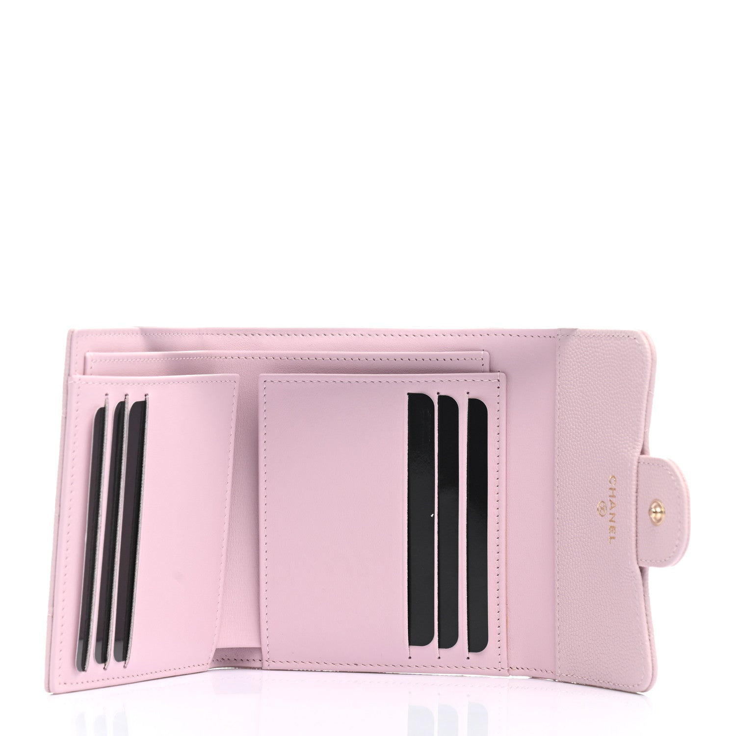 Chanel Caviar Quilted Compact Flap Wallet Light Pink 5 of 8