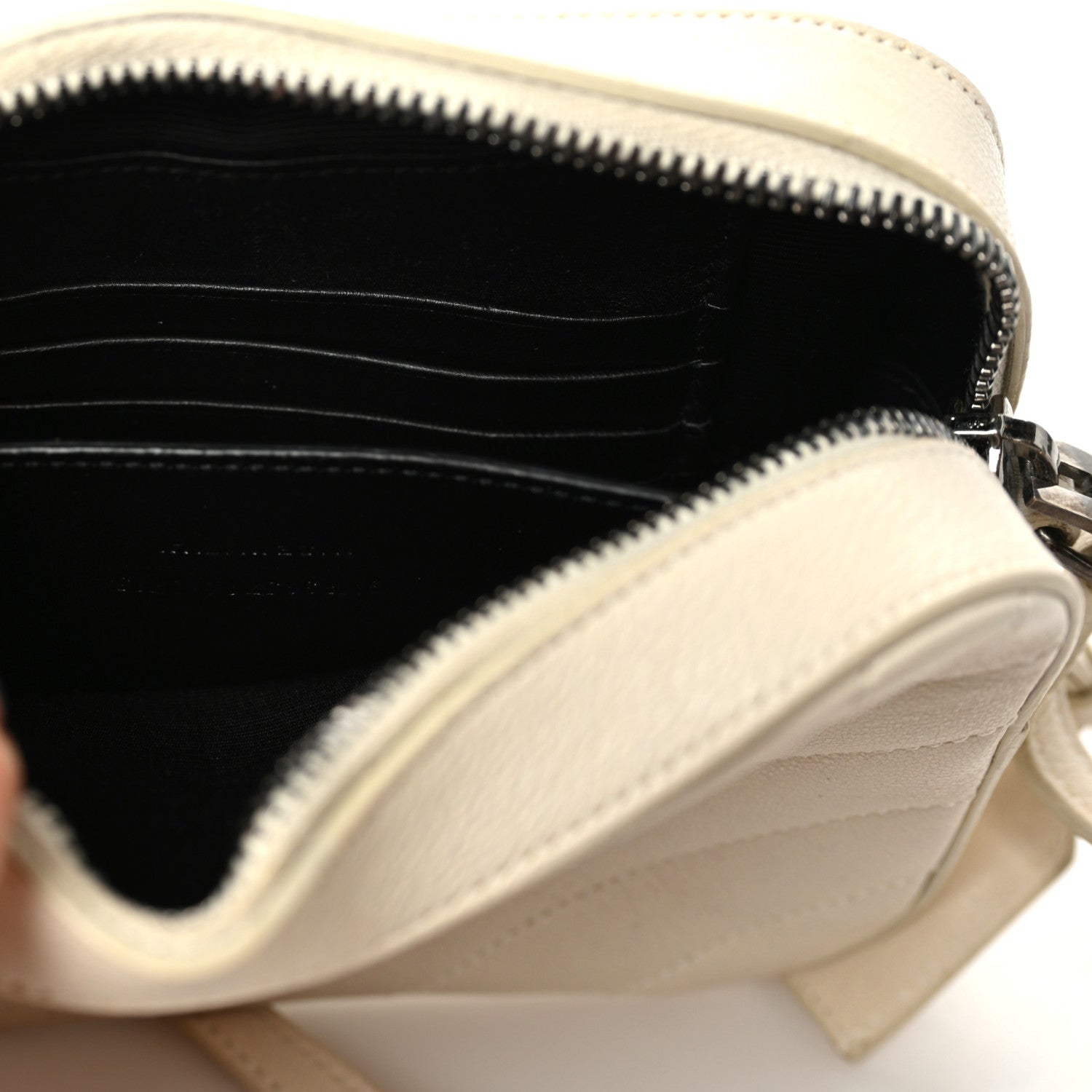 Saint Laurent Sheepskin Chevron Small Camera Bag White 9 of 9